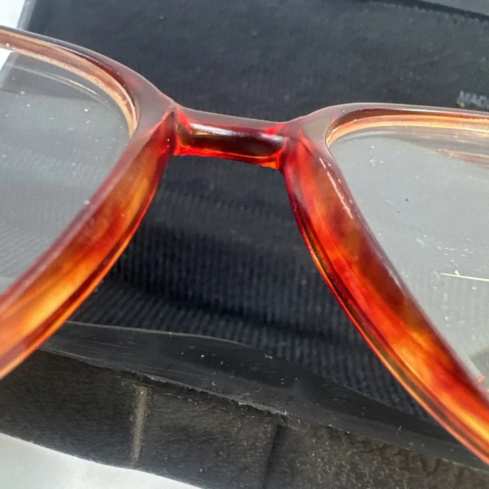 Vintage ARCADIA Eyeglasses‎ Frames ONLY 52-18 140MM Amber W/ Hard Case